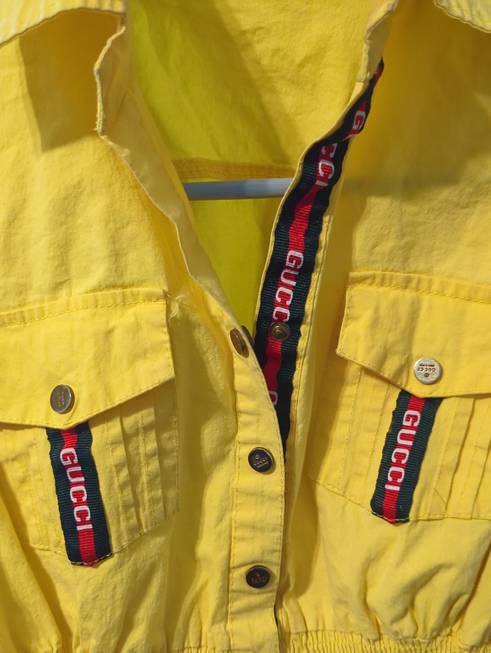 Gucci Yellow Button Up Top Ruffled Blouse Size XS Small - Picture 2 of 3
